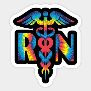 Lovely RN Registered Nurse Tie Dye Sticker